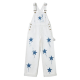 Cream Denim Overalls with Blue Star Splatter Print