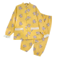Yellow Pajama Set with Purple Floral Print & Frog Buttons