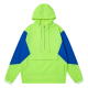 Neon Green & Blue Color-Block Half-Zip Hooded Jacket