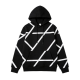 Black & White Geometric Line Hoodie